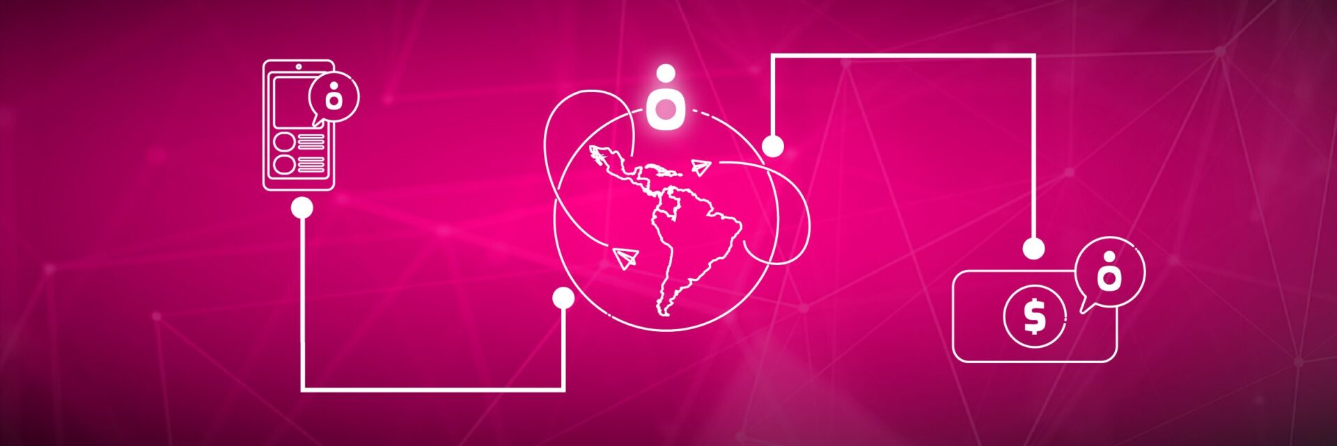 Un fondo rosa con la imagen de un mapa mundial, retratando el concepto de cambiando dentro de la industria fintech.